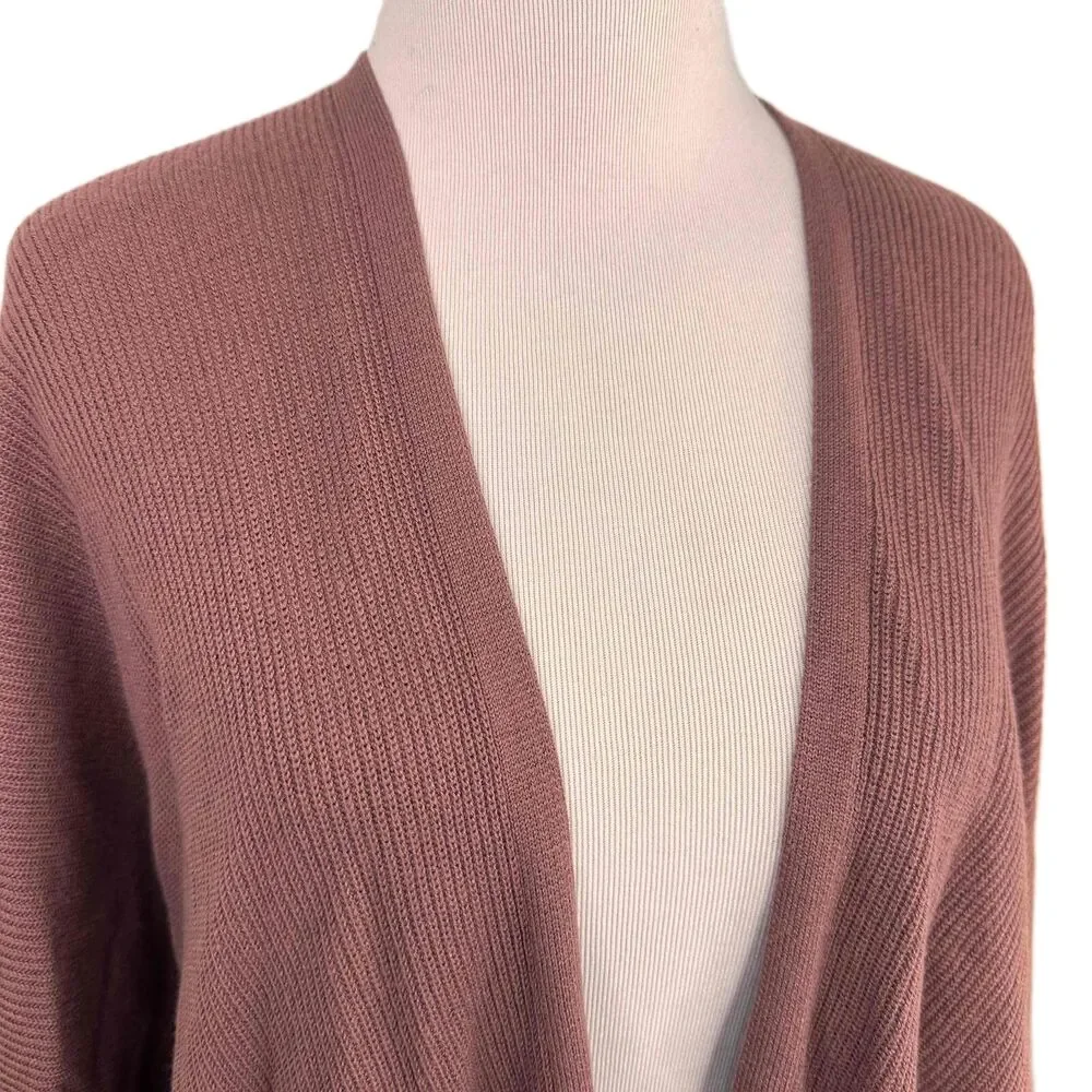Lululemon Mauve Open Front Long Sleeves Cashlu Knit Ribbed Cardigan